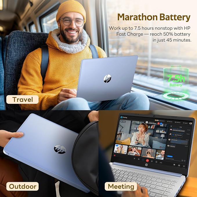 HP Stream 14" HD Laptop with AI Copilot for Student & Business, Intel Processor N150, 4GB RAM, 1.12TB Storage (128GB UFS + 1TB Docking Station), 1 Year Office 365, 720p Webcam, Win 11, Sky Blue - Image 8