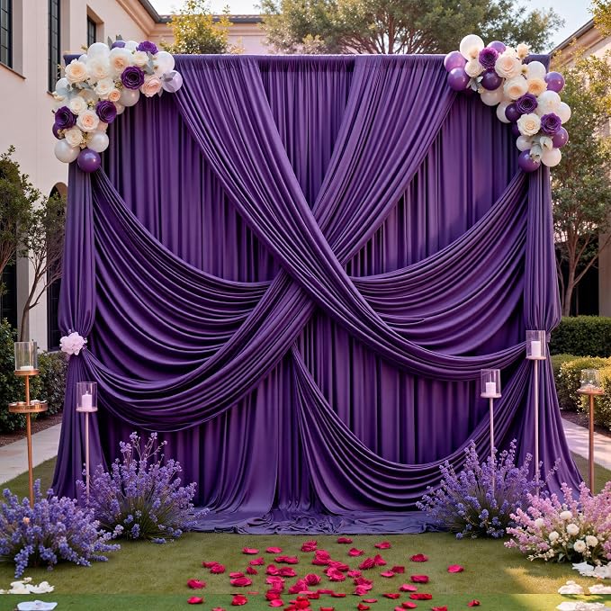 20ft x 12ft Purple Backdrop Curtains - Image 5