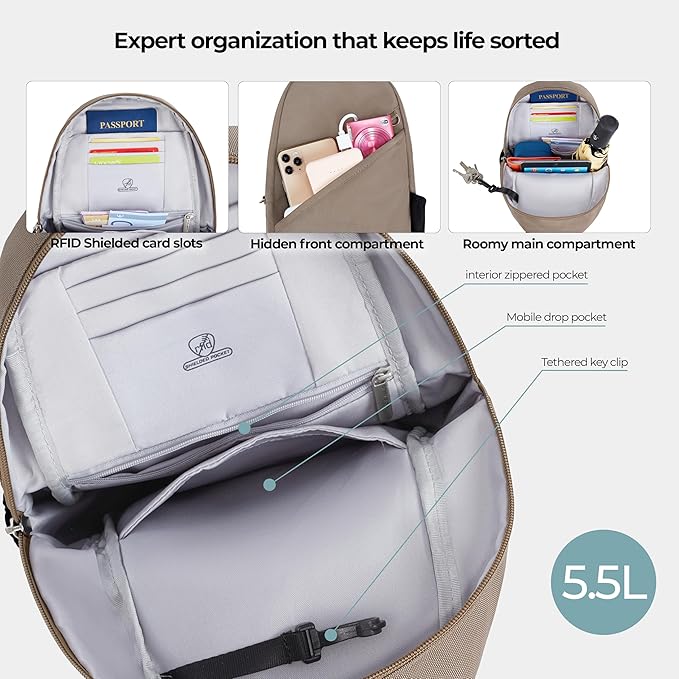 Travelon Anti-Theft Classic Sling Bag - Image 7