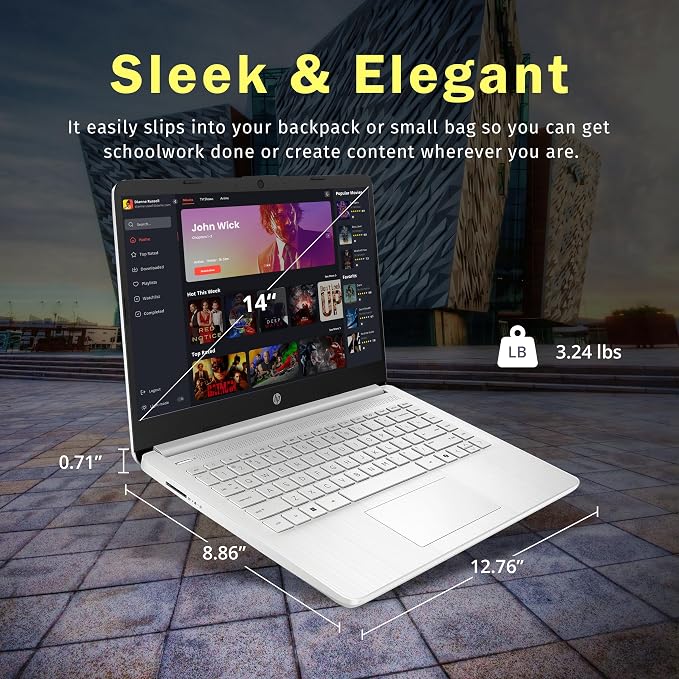HP Stream 14" HD Laptop, Intel Processor N150, 16GB RAM, 128GB UFS, Intel Graphics, Webcam, Wi-Fi 6, Copilot, Fast Charge, Win 11, Silver (Renewed) - Image 5