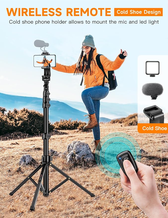 Phone Tripod, Camera Stand for iPhone, Compatible - Image 3