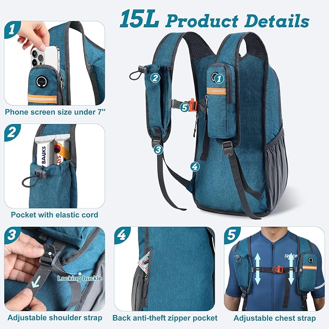BECOJADDE 15L Small Hiking Backpack - Image 2