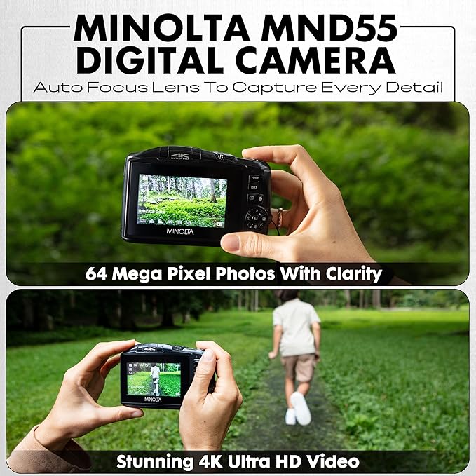 Minolta 64MP Digital Camera – 4K Ultra HD Video at 60FPS, 16x Digital Zoom - Image 3