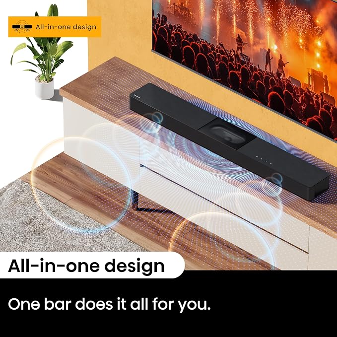 Hisense A620 2.1ch All-in-one Sound Bar with Built-in Subwoofer, 240W, DTS Virtual: X, Dolby Dightal Plus, Bluetooth 5.3, Roku TV Ready, HDMI ARC/AUX/USB, Ez Play, Black (A620, 2024 Model) - Image 4