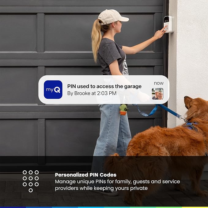 myQ Smart Garage Door Video Keypad + Rechargeable Battery, - Image 5