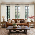 Natural Linen Pinch Pleated 86 Inch Long Curtains by Twodrapes