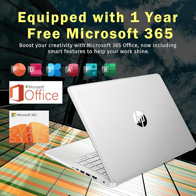 HP Stream 14" HD Student & Business Laptop, Intel Processor N150, 16GB RAM, 1.12TB Storage (128GB UFS + 1TB Docking Station), Intel Graphics, 1 Year Office 365, Wi-Fi 6, Win 11, Silver - Image 6