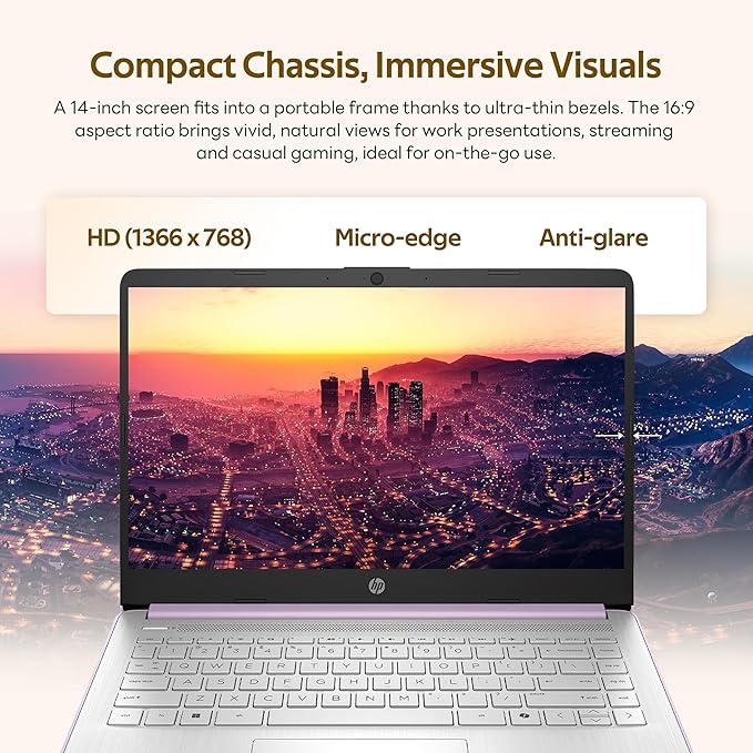 HP Stream 14" HD Laptop with AI Copilot for Student & Business, Intel Processor N150, 4GB RAM, 1.12TB Storage (128GB UFS + 1TB Docking Station), 1 Year Office 365, Wi-Fi 6, Win 11, Lavender Purple - Image 4