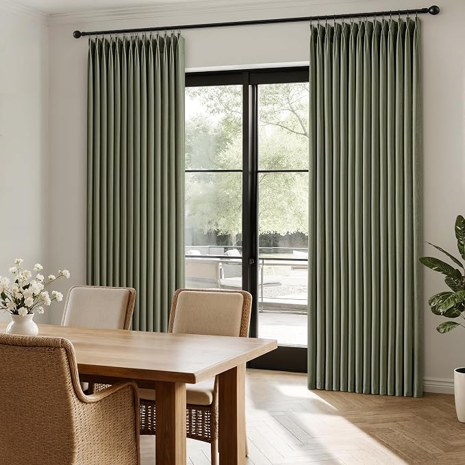 Memory Trained Pinch Pleated Curtains 92 Inches Long, Linen Pinch Pleat Sheer - Image 5