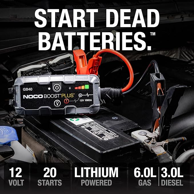 NOCO Boost GB40: 1000A UltraSafe Jump Starter – 12V Lithium Battery Booster Pack, Portable Jump Box, Power Bank & Jumper Cables - for 6.0L Gas and 3.0L Diesel Engines - Image 2