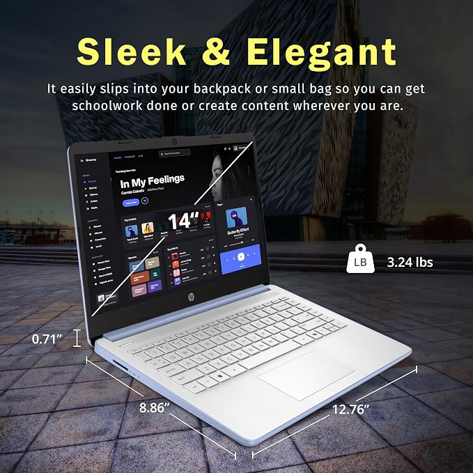 HP Stream 14" HD Laptop, Intel Processor N150, 4GB RAM, 128GB UFS, Intel Graphics, Copilot, Fast Charge, Wi-Fi 6, Windows 11 S, Sky Blue (Renewed) - Image 7