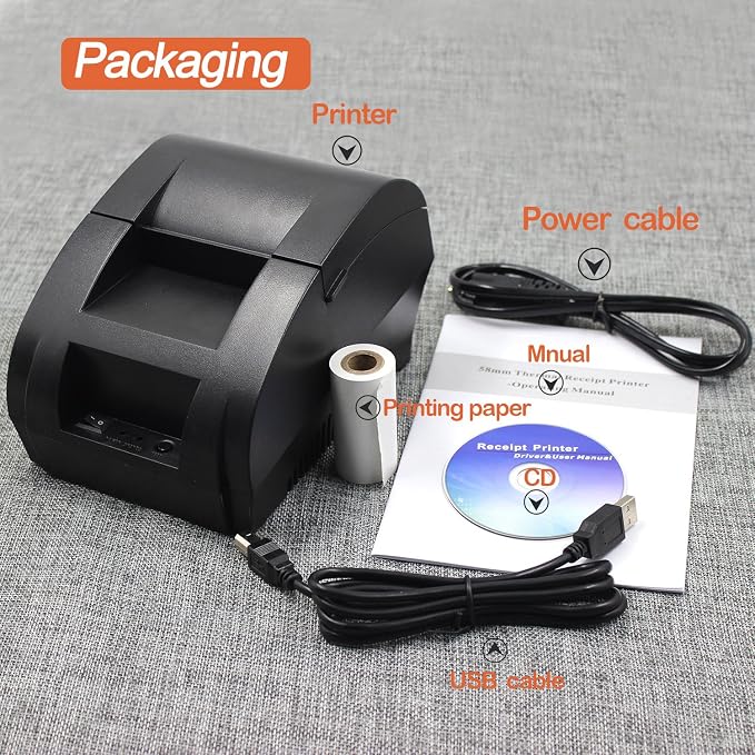 symcode 58MM USB Thermal Receipt Printer, High Speed Printing 90mm/sec - Image 6