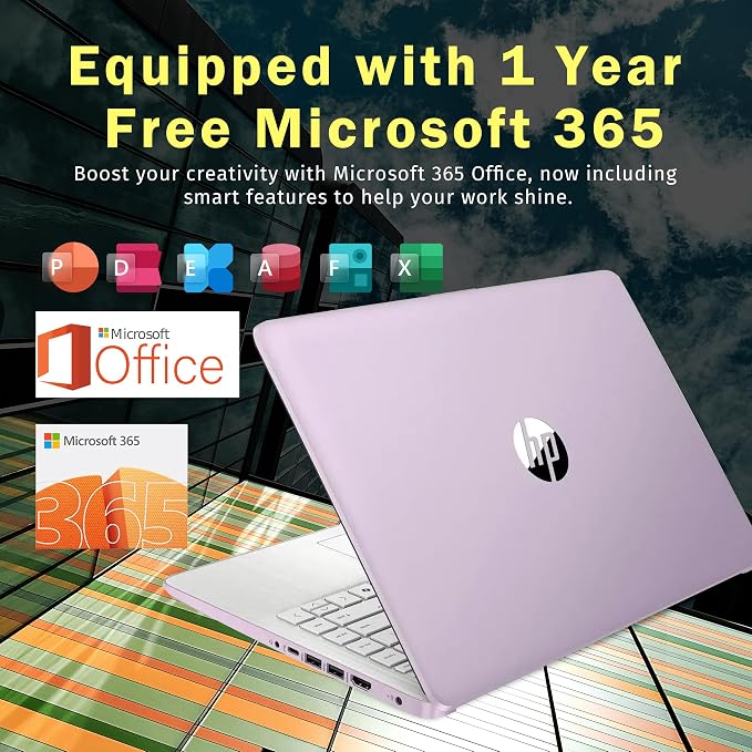 HP Stream 14" HD Student & Business Laptop, Intel Processor N150, 16GB RAM, 1.12TB Storage (128GB UFS + 1TB Docking Station), Intel Graphics, 1 Year Office 365, Wi-Fi 6, Win 11, Purple - Image 6
