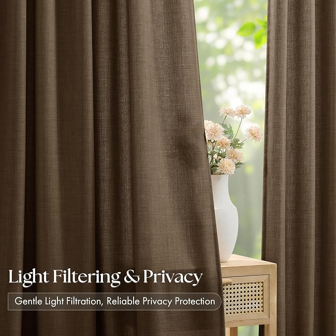 Pinch Pleated Dark Brown Curtains 90 Inches Long - Image 3