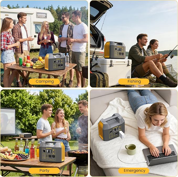 EnginStar Portable Power Station,300W Solar Generator, 110V 296Wh Power Bank Two Pure Sine Wave AC Outlet 80000mAh Lithium Battery Pack for Camping Outdoors Trip RV Hunting Vans Emergency Backup - Image 8