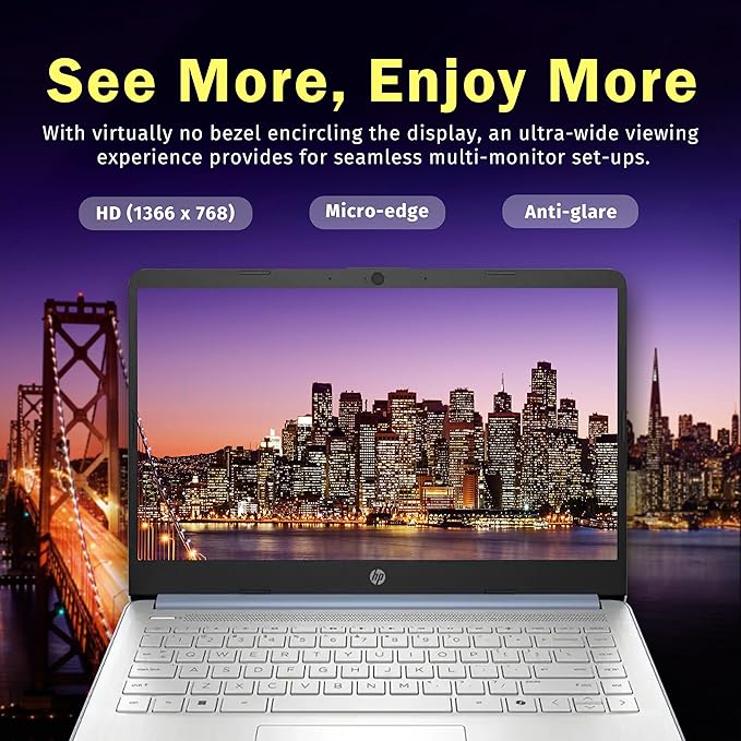 HP Stream 14" HD Student & Business Laptop, Intel Processor N150, 16GB RAM, 1.12TB Storage (128GB UFS + 1TB Docking Station), Intel Graphics, 1 Year Office 365, Wi-Fi 6, Win 11, Sky Blue - Image 4