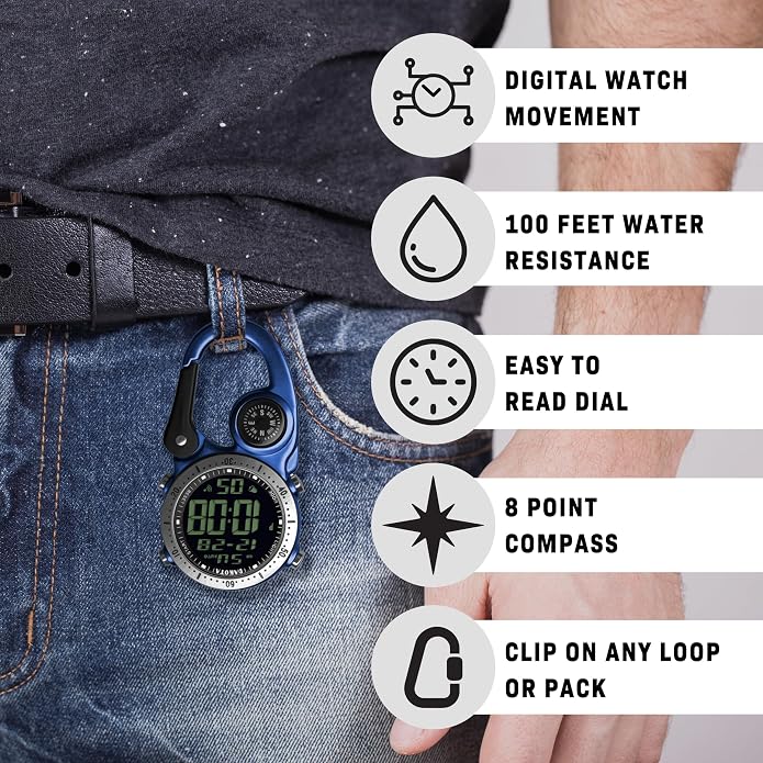 Dakota Digital Backpacker Clip, Fob and Pocket Watch, Timer and Dual Time - Image 4