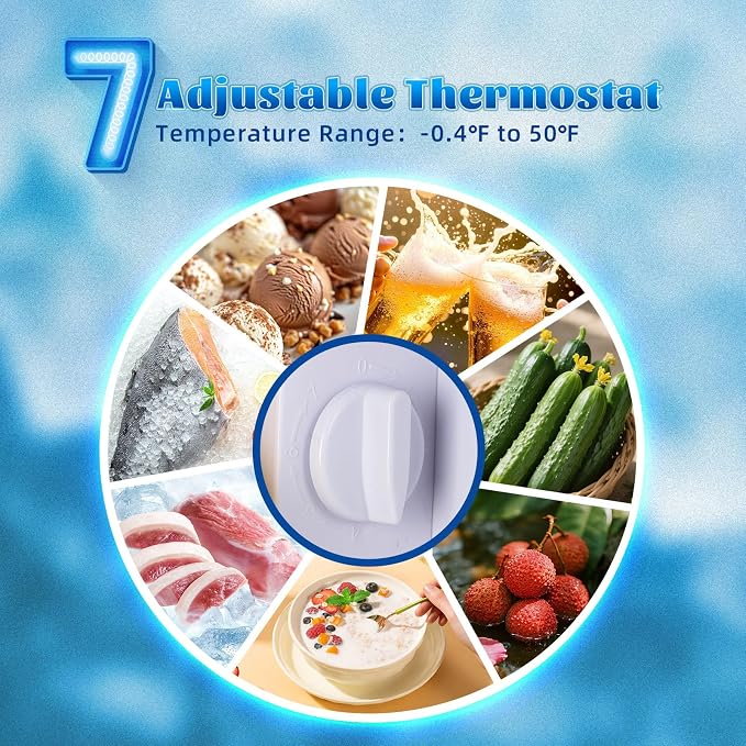 Mini Fridge with Freezer Ample Capacity 2.6 Cubic Feet Small Refrigerator with Top Freezer & 7 Adjustable Temperature 2 Door Small Fridge for Office, Dorm, Bedroom Silver - Image 5