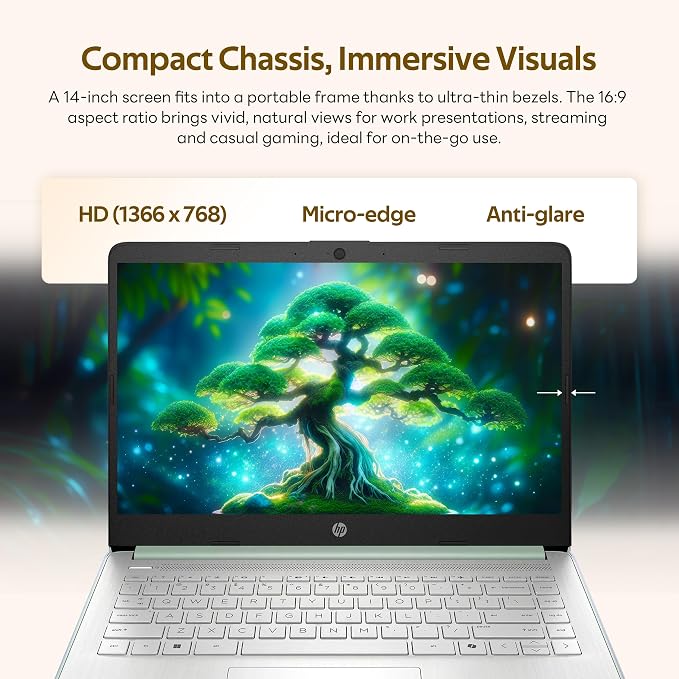HP Stream 14" HD Laptop with AI Copilot for Student & Business, Intel Processor N150, 4GB RAM, 1.12TB Storage (128GB UFS + 1TB Docking Station), 1 Year Office 365, Wi-Fi 6, Win 11, Willow Green - Image 4