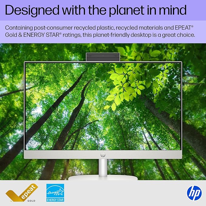 HP 23.8 inch All-in-One Desktop PC, FHD Touchscreen, Intel Core Ultra 5 125U, 8 GB RAM, 512 GB SSD, Intel Graphics, Windows 11 Home, Shell White, 24-cr1170 (2025) - Image 6