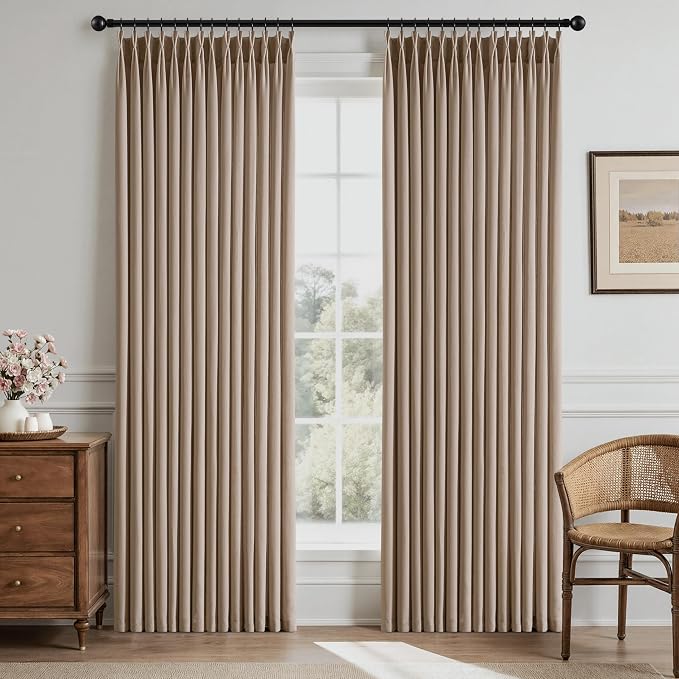Memory Trained Pinch Pleated Curtains 84 Inches Long, Viral Linen Pinch Pleat - Image 2
