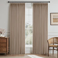 Memory Trained Pinch Pleated Curtains 90 Inches Long, Viral Linen Pinch Pleat by ANRODUO