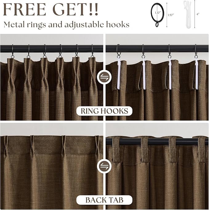 120 Inch Extra Long Dark Brown Curtains - Image 5