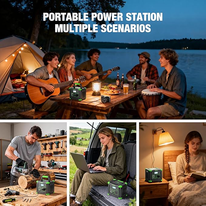 Portable Power Station 300W, GRECELL 288Wh Solar Generator with 60W USB-C PD Output, 110V Pure Sine Wave AC Outlet Backup Lithium Battery for Outdoors Camping Travel Home Blackout - Image 9