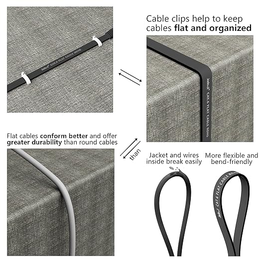 Jadaol Cat 6 Ethernet Cable 15 ft, 10Gbps Support Cat8 Cat7 Network, Flat RJ45 - Image 5