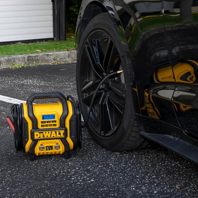 DEWALT DXAEPS14 2000 Peak Battery Amp 12V Automotive Battery Booster Jump Starter/Power Station with 120 PSI Compressor, 500W AC Power Inverter, and 15W USBa & 25W USB Ports - Image 5