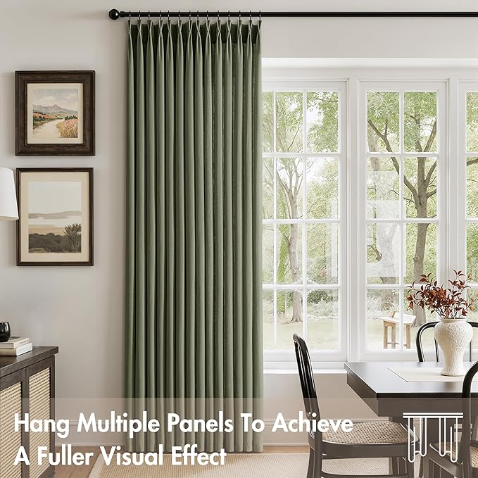 Memory Trained Pinch Pleated Curtains 90 Inches Long, Linen Pinch Pleat Sheer - Image 4