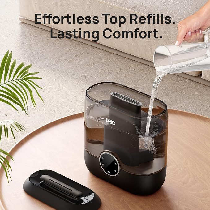 DREO Smart Humidifiers for Bedroom, 6L Top Fill Supersized Cool Mist Humidifier for Large Room, 60 Hour Runtime, Quiet Ultrasonic Humidifier for Plants, Indoor, Home, Night Light, Black - Image 7