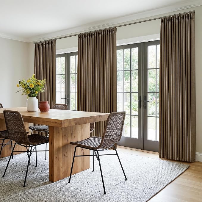 Extra Long 108 Inch Pinch Pleated Living Room Curtains 4 Panels Set, Chocolate - Image 8