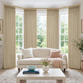 Tan Beige Pinch Pleated Linen Curtains 84 Inches Long by Twodrapes