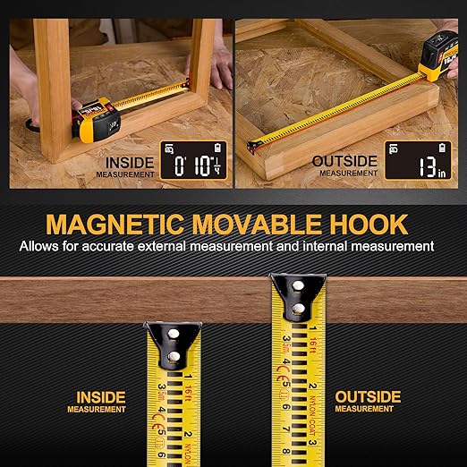 PREXISO 2-in-1 Digital Tape Measure - 16Ft Rechargeable Measuring Tape - Image 6