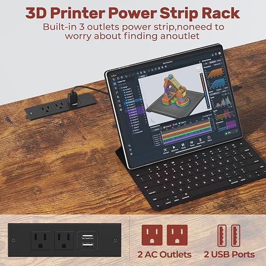 3D Printer Stand with Filament Storage – Tall 66" Heavy Duty Metal 3D Printer - Image 6