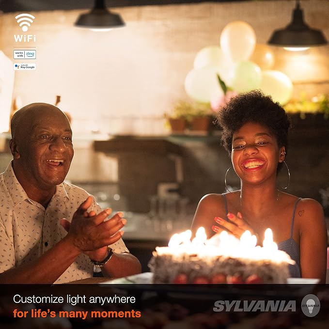 Sylvania WiFi LED Smart Light Bulb, 65W Equivalent Dimmable Soft White BR30 - Image 4
