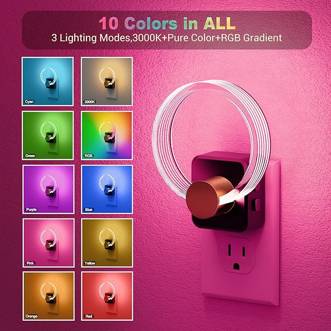 JandCase Night Light, 2 Pack Color Changing Night Lights Plug into Wall - Image 3