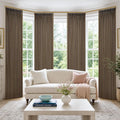 Chocolate Brown Pinch Pleated Linen Curtains 84 Inches Long by Twodrapes