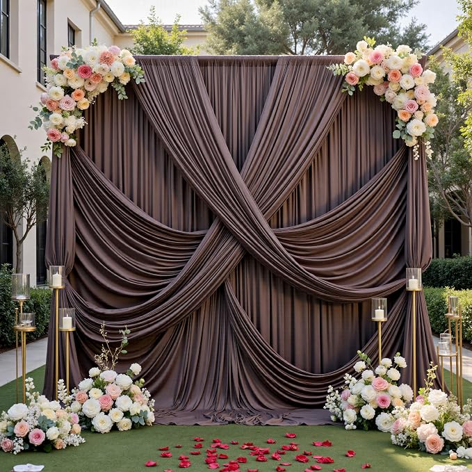 12ft x 10ft Brown Backdrop Curtains - Image 4