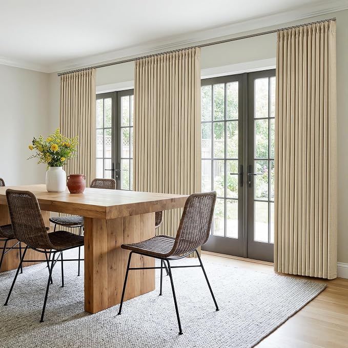 Extra Long 108 Inch Pinch Pleated Living Room Curtains 4 Panels Set, Oatmeal - Image 8