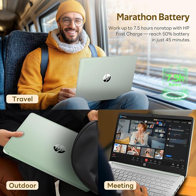HP Stream 14" HD Laptop with AI Copilot for Student & Business, Intel Processor N150, 4GB RAM, 1.12TB Storage (128GB UFS + 1TB Docking Station), 1 Year Office 365, Wi-Fi 6, Win 11, Willow Green - Image 8