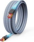 Cat 8 Ethernet Cable 100 FT, Snowkids High Speed 40Gbps, 2000Mhz Braided High by Snowkids