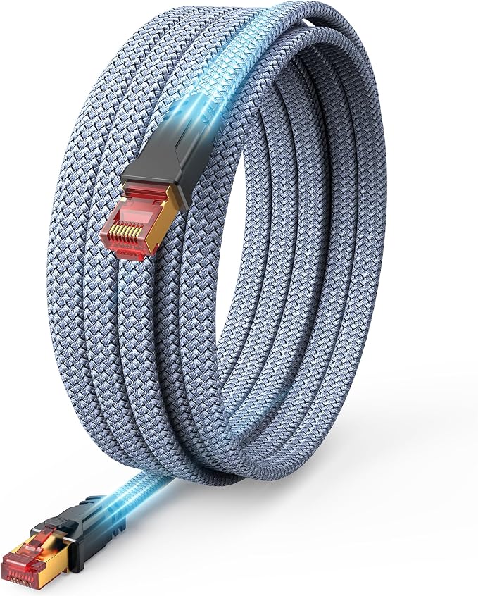 Snowkids Cat 8 Ethernet Cable 40 FT, Braided Heavy Duty High Speed by Snowkids