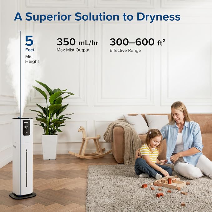 LEVOIT OasisMist 1000S (10L) Smart Humidifier for Home Large Room Bedroom, Last 100 Hours Suitable for Indoor Plant, Cover up to 600ft², Easy Top Fill, Remoter & Voice Control, Auto Mode, Quiet, White - Image 5