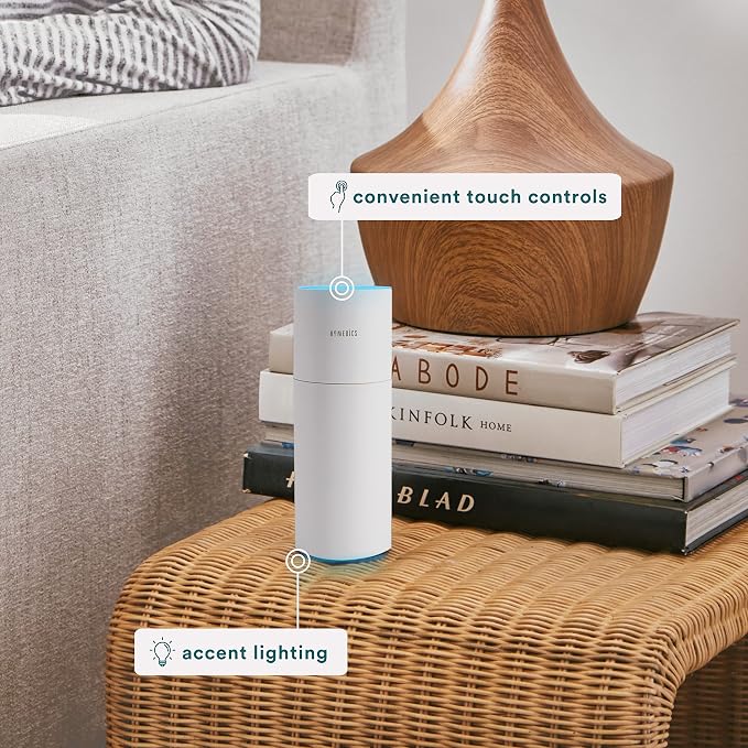 Homedics Portable Humidifier - Small Air Humidifiers for Bedroom, Plants, Office, Travel - Cool Mist Humidifiers, Color-Changing Accent Light, 2 Mist Settings, White - Image 6