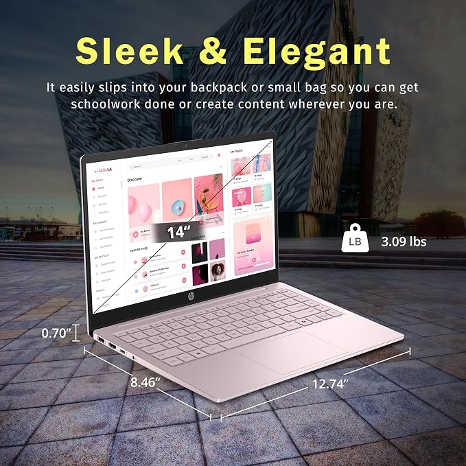 HP Stream 14" HD Laptop, Intel Processor N150, 4GB RAM, 128GB UFS, Intel Graphics, Webcam, Bluetooth, Windows 11s, Pink (Renewed) - Image 7