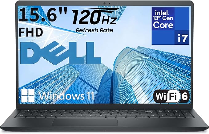 Dell Pro 15 Business Laptop, Intel Core i7-1355U, 32GB DDR5 1TB SSD | High Efficiency Office Notebook, Multi-Tasking, All-Day Battery Power, WiFi 6, Portable, FHD 120Hz Display by Dell