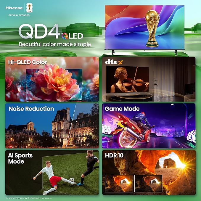 Hisense 32-Inch Class QD4 Series Hi-QLED HD Smart VIDAA TV (32QD4SV, 2026 NEW) – Hi-QLED Color, DTS Virtual:X Sound, VIDAA Smart OS, Works with Alexa, AirPlay & HomeKit - Image 4