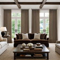 Extra Long 112 Inch Pinch Pleated Living Room Curtains 4 Panels Set, Chocolate by Twodrapes